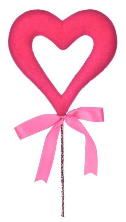 Eighteen-inch open heart pick with flocked texture in a natural finish