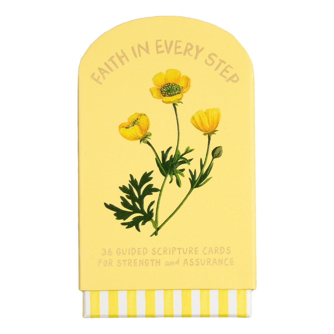 Faith Collection guided cards with stand in cream color featuring inspirational text.