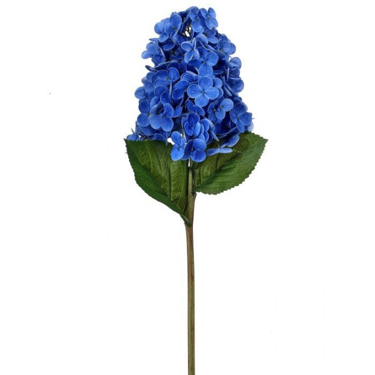 Soft touch garden cone hydrangea stem with natural green foliage on a 29-inch artificial floral arrangement.