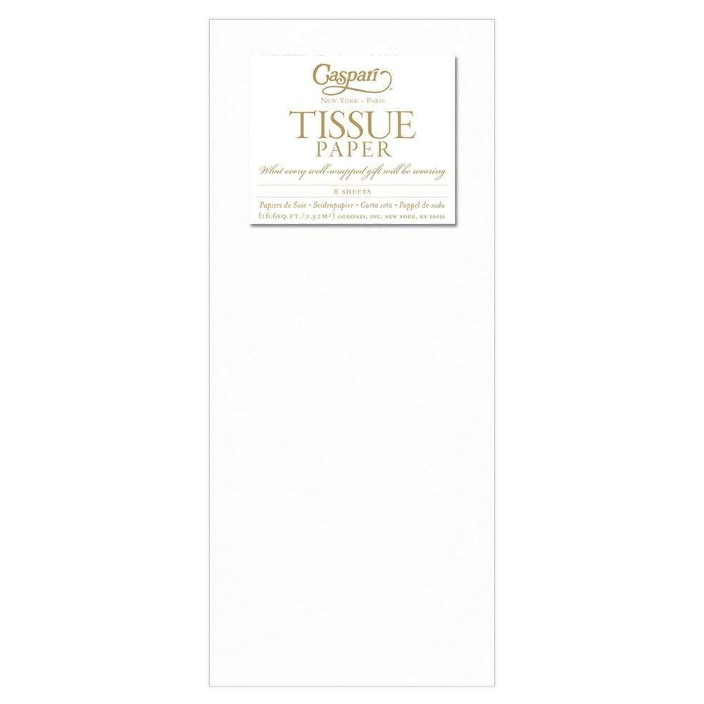 Pack of eight solid colored tissue paper sheets measuring 20 by 30 inches.
