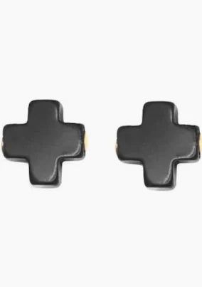 Signature Cross Stud earrings in gold with a cross-shaped front.