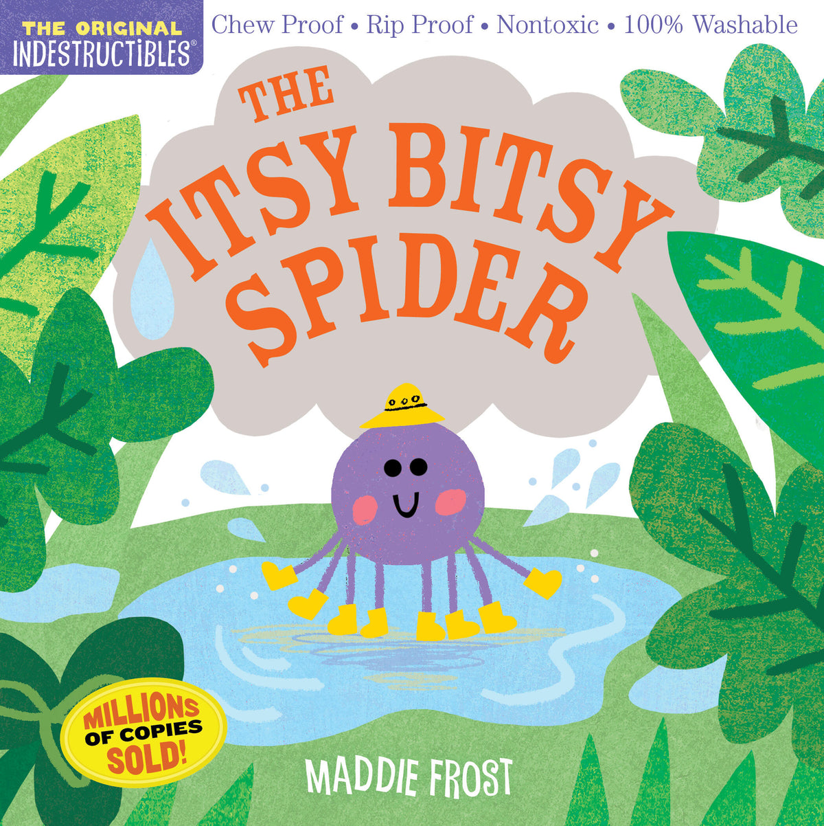 Indestructible toddler book with bright illustrations on a durable rip-proof cover.