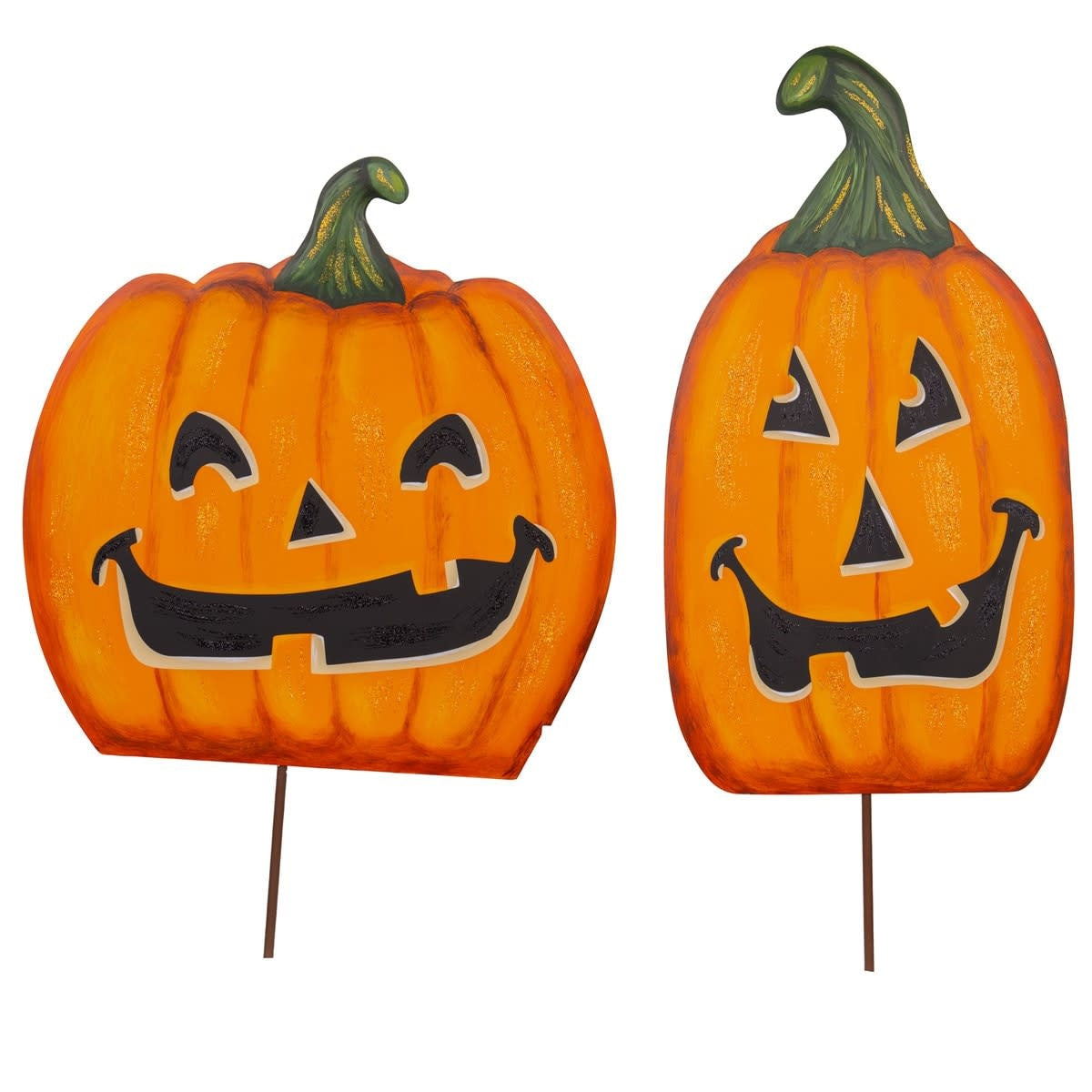 Jack O' Lanterns decorative piece with a pumpkin silhouette in orange.