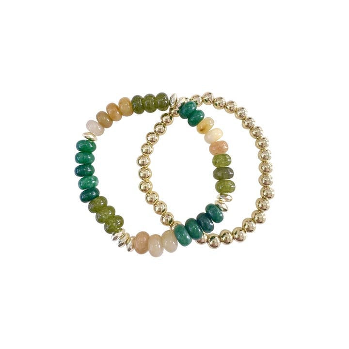 Jamie Bracelet Set - Green Mix