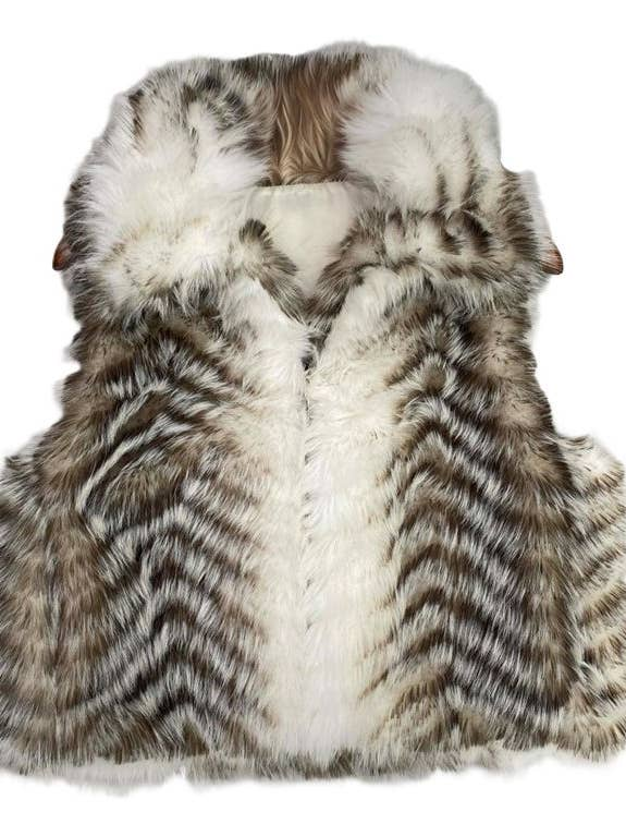 Jane Vest Vegan Long Rabbit Fur Zip