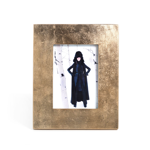 Gold leaf photo frame with a rectangular silhouette designed to hold a 5x7 inch print.