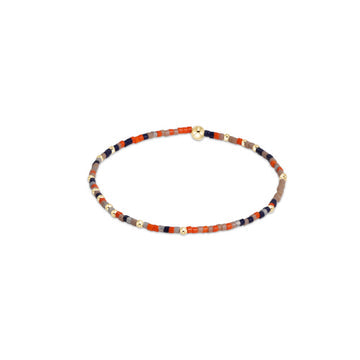 Hope Unwritten bracelet featuring randomly mixed 2mm seed beads in various colors with 2mm gold-filled accents.
