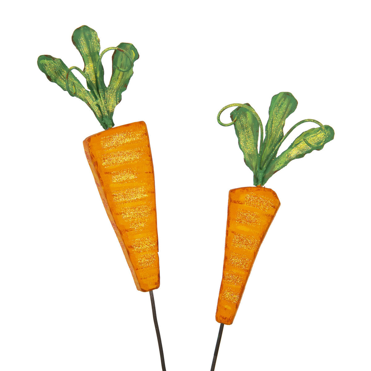 Wood carrot planter shaped like a vegetable with natural wood grain finish