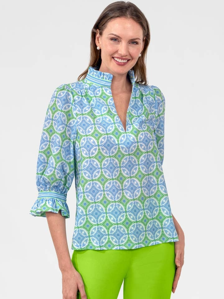 Jane Ruffleneck Tunic Smell the Roses