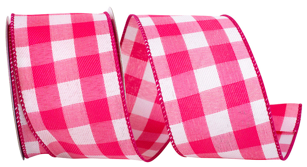 Celine Check Plaid Twill wired edge fabric roll in plaid pattern with twill weave texture.
