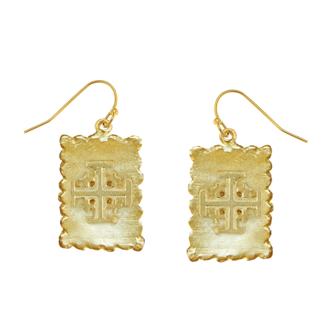 Jerusalem Cross Stamp Earrings