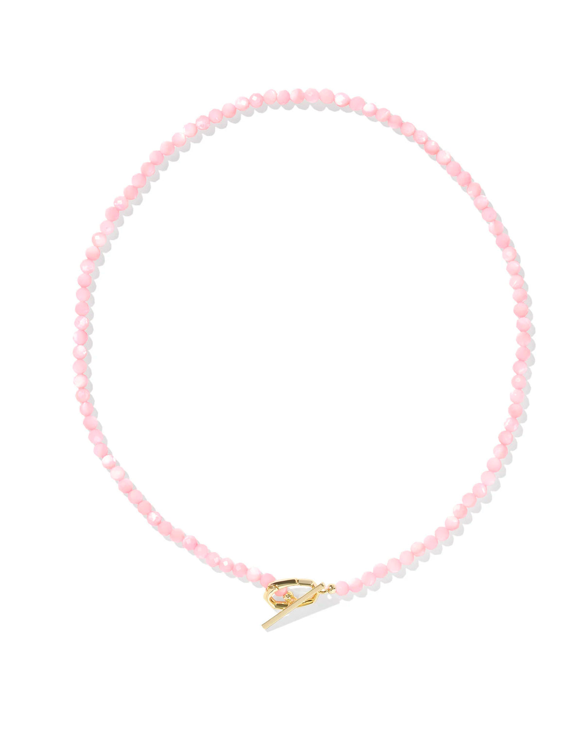 Sylvia Strand Necklace featuring pink faceted beads and a gold-tone toggle clasp.