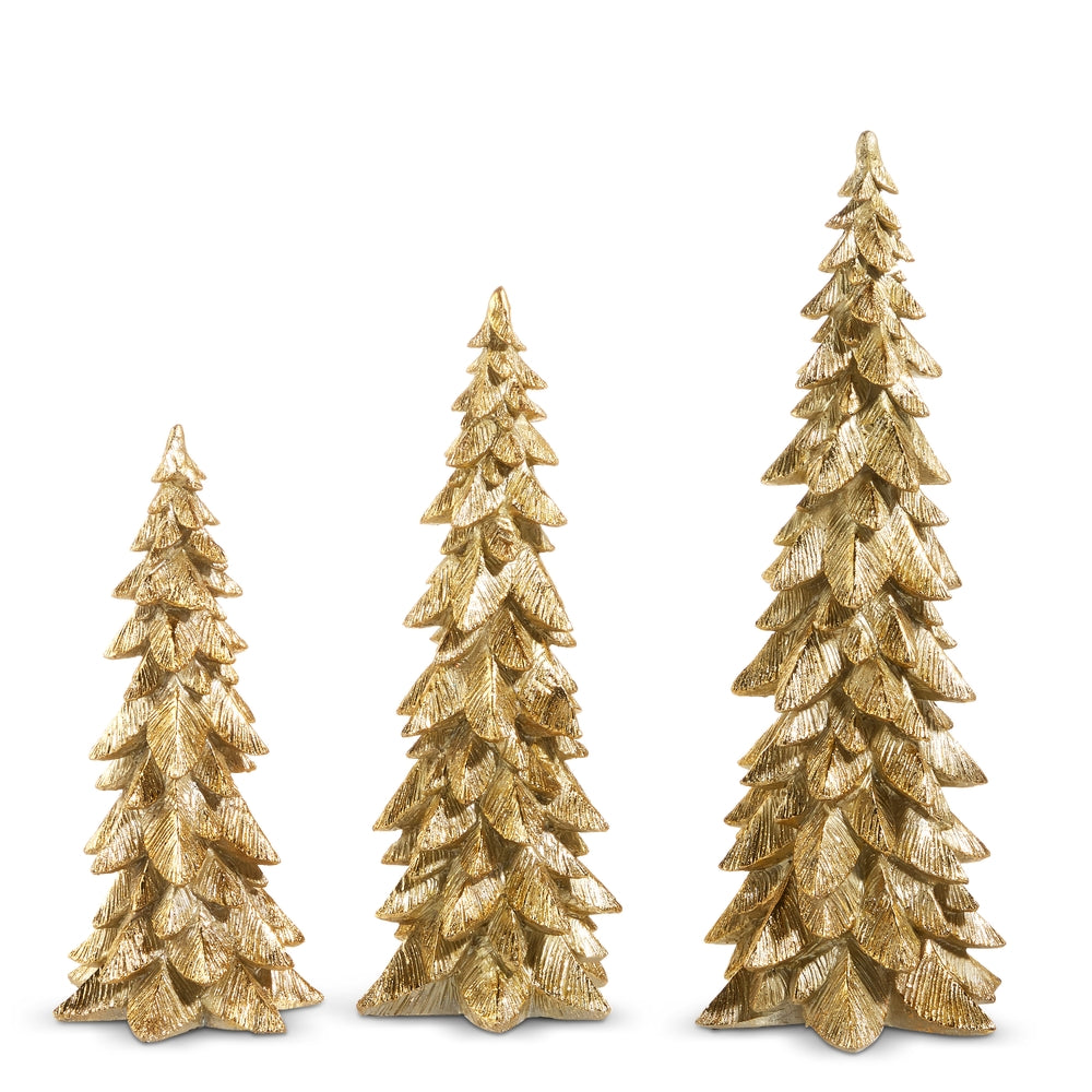 Gold Trees pendant light with natural stone powder finish in a tree-like silhouette.