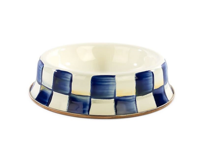 Royal Check Enamel Cat Dish