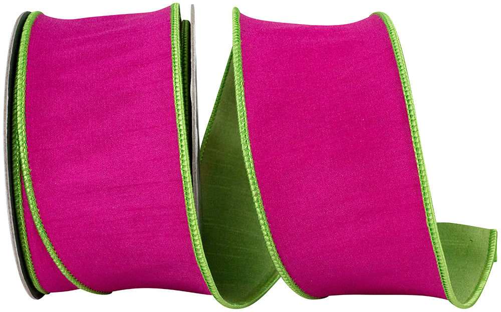Dupioni Reversal Two Color Deluxe Backed Wired Edge Ribbon
