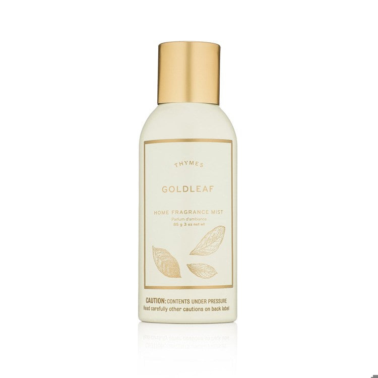 Goldleaf Home Fragrance Mist bottle with gold leaf accents