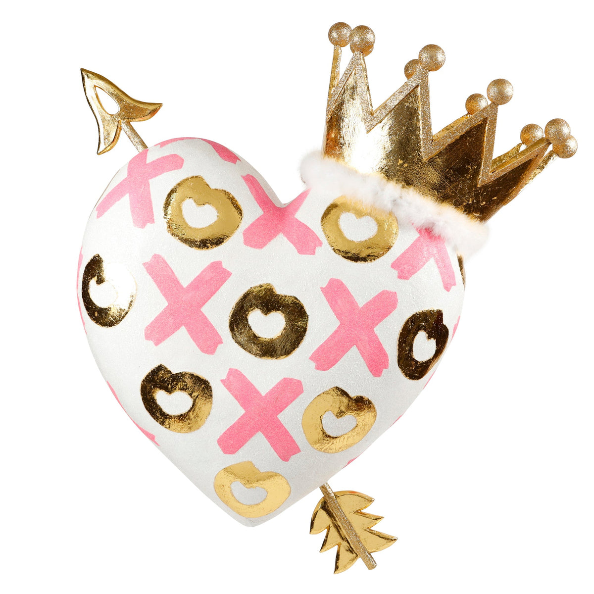 An 18-inch pink heart-shaped decorative object with a three-dimensional textured surface.