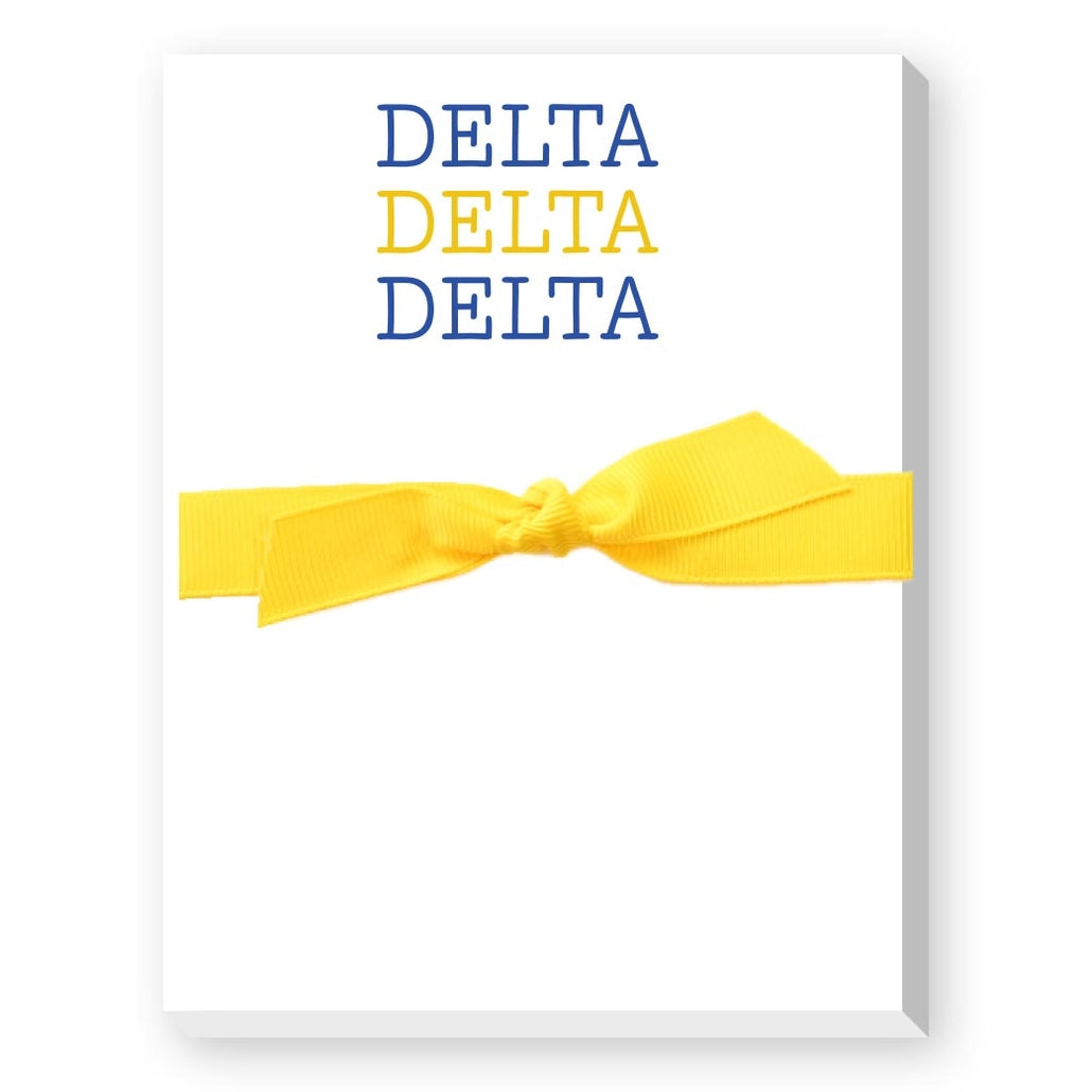 Sorority Colors Greek Mini Notepad with 40-sheet spiral binding in a compact rectangular shape.