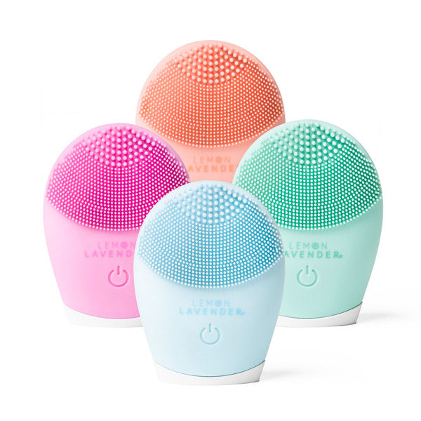 Lemon Lavender Sonic Cleanser Brush with antibacterial silicone bristles