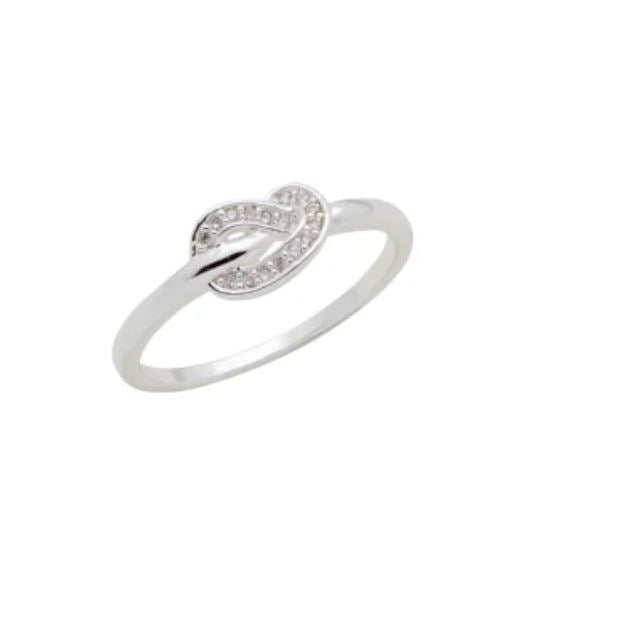 Stack ring in silver metal with a smooth band and polished finish.