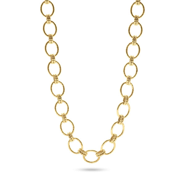 Gold-plated brass Cleopatra Grande link necklace with chain links