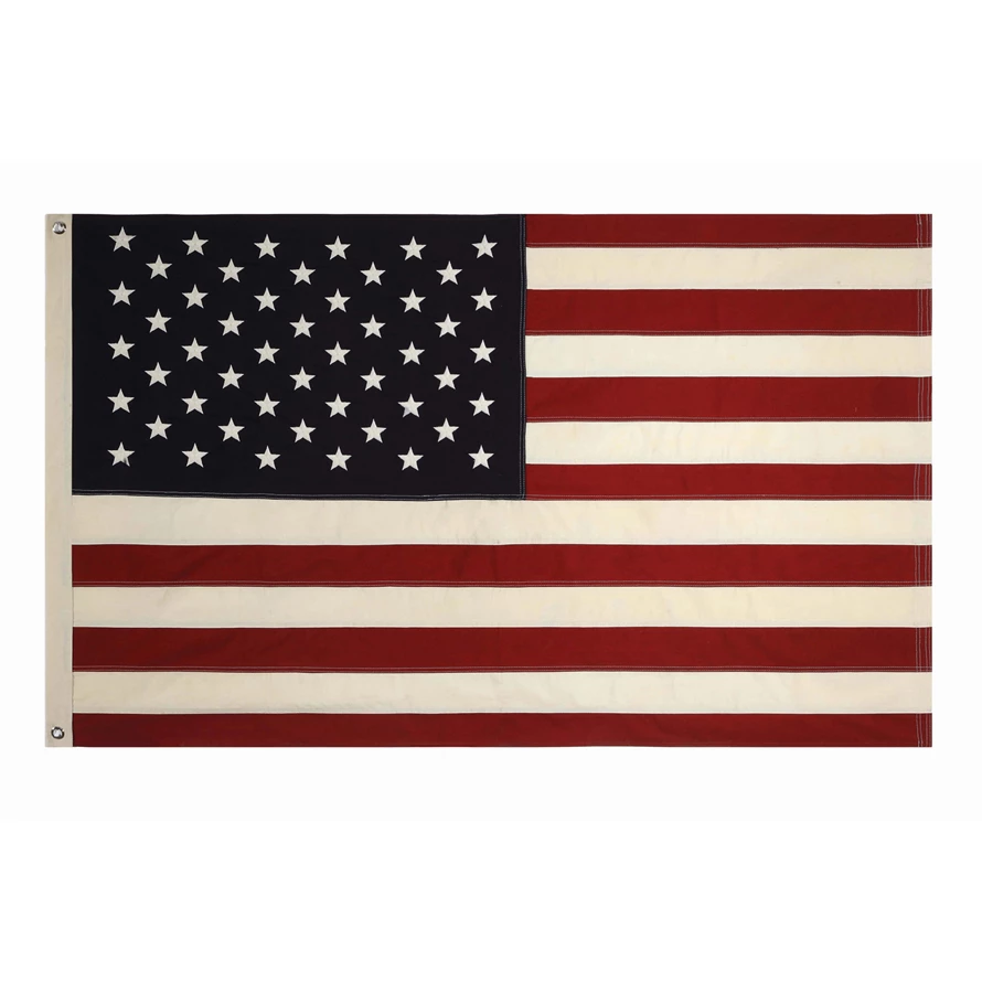Americana flag with grommets in red, white, and blue featuring stars and stripes pattern.