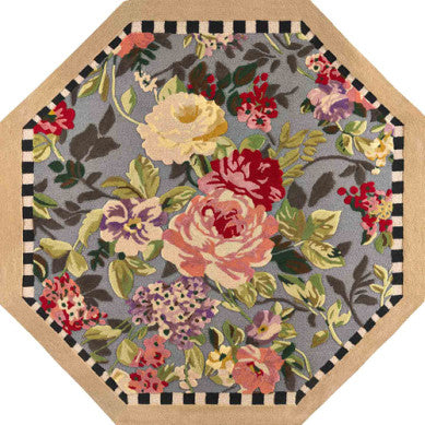 Tudor Rose 6' Octagon Washable Rug