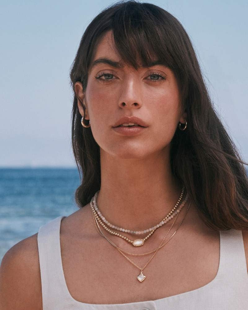 Joelle multi-strand necklace with lobster clasp featuring a pendant measuring 0.63 inches wide.