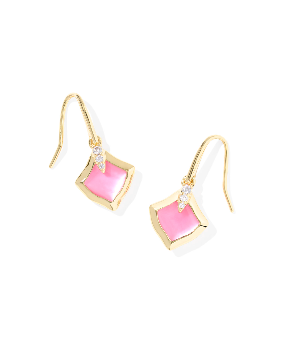 Gold Joelle small drop earrings featuring a sleek Azalea Illusion silhouette with dazzling detail.