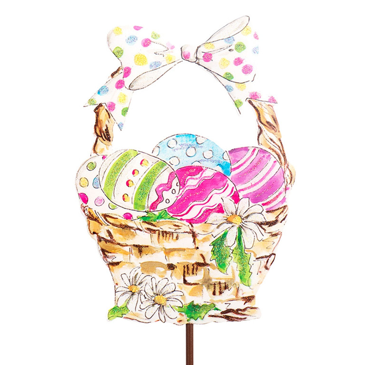 Beck's Classic Easter Basket stake with natural wood finish.