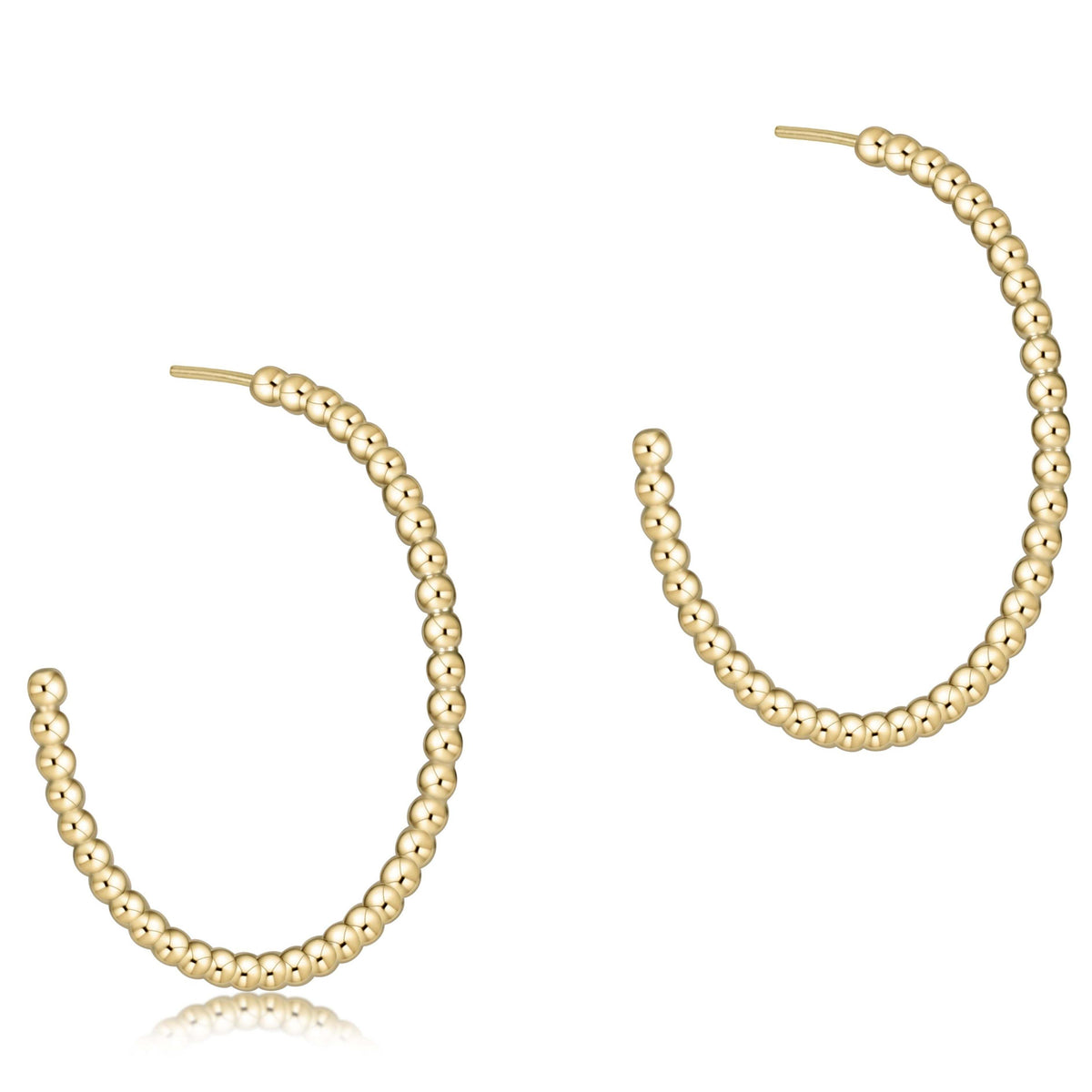 Gold-filled beaded classic post hoop earring with a lightweight circular silhouette.