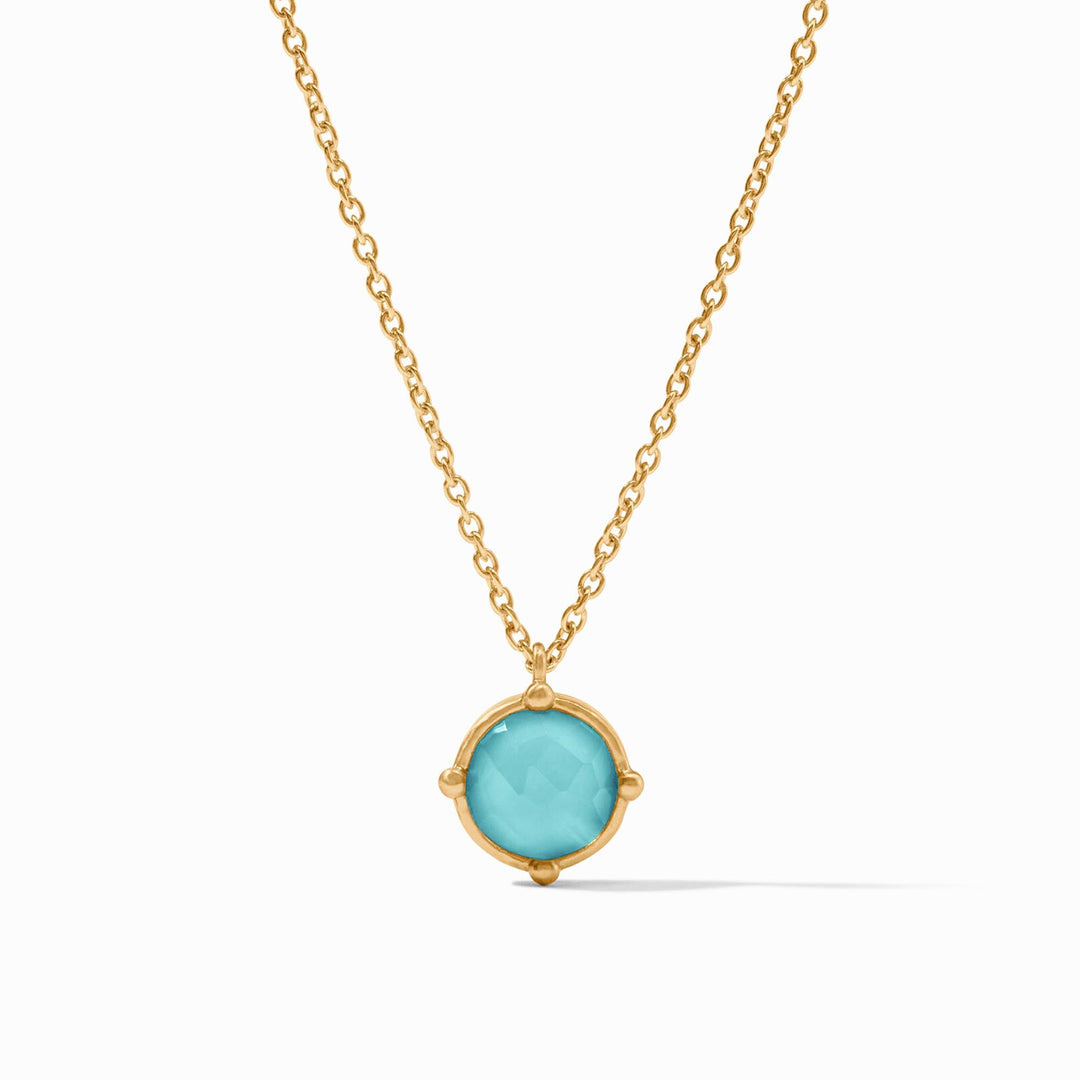 Honeybee solitaire necklace with faceted gemstone on adjustable cable chain
