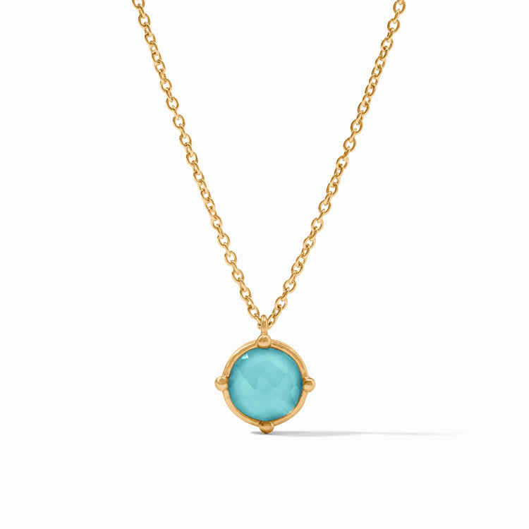 Honeybee solitaire necklace with faceted gemstone on adjustable cable chain