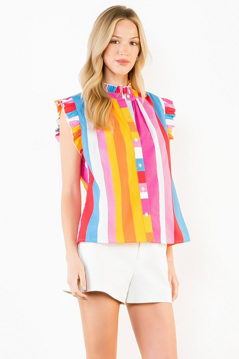 Kayla Short Sleeve Colorblocked Top