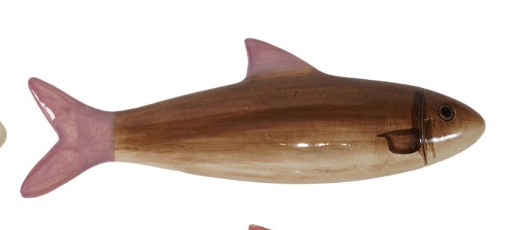 Hand-Painted Stoneware Fish Wall Décor