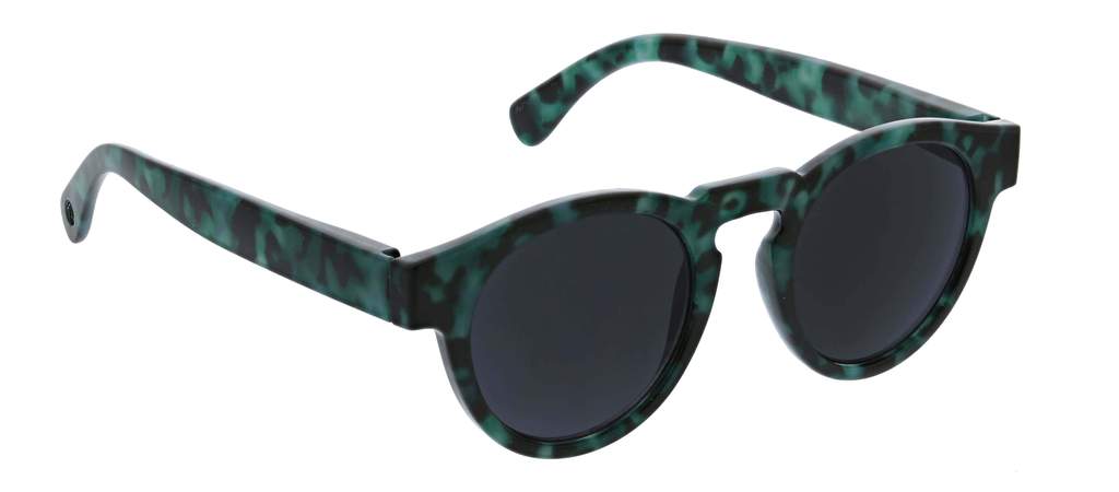 Nantucket Reading Sun sunglasses with recycled polycarbonate frames in a light neutral tone and blue-tinted lenses.