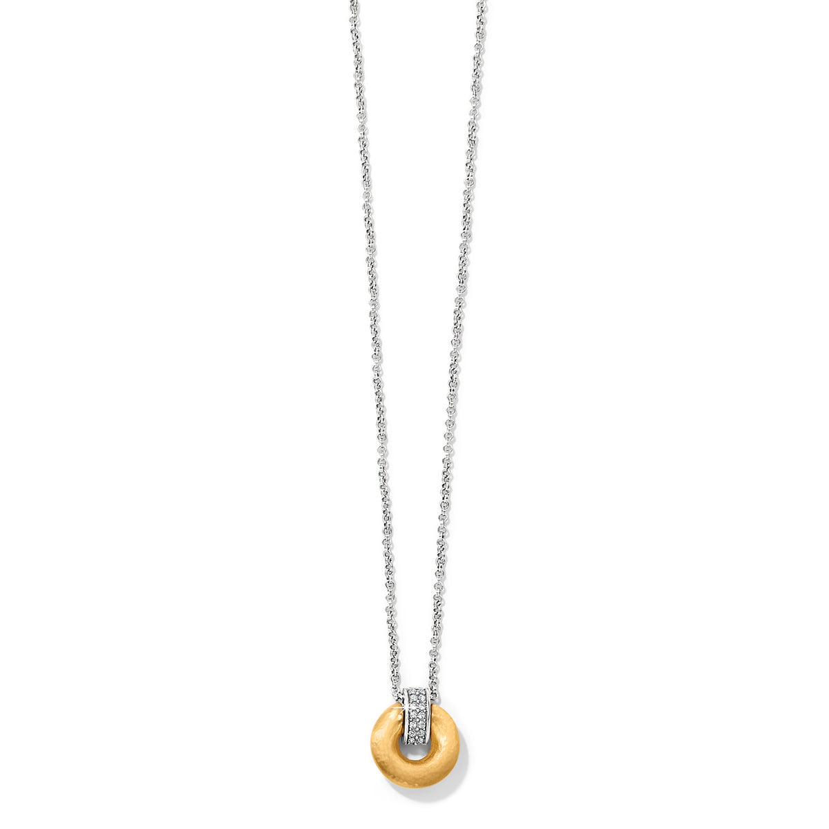 Gold plated adjustable pendant necklace featuring fine quality crystals in a geometric drop shape.