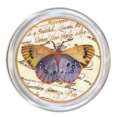 Glass coaster with a high rim and black velvet back