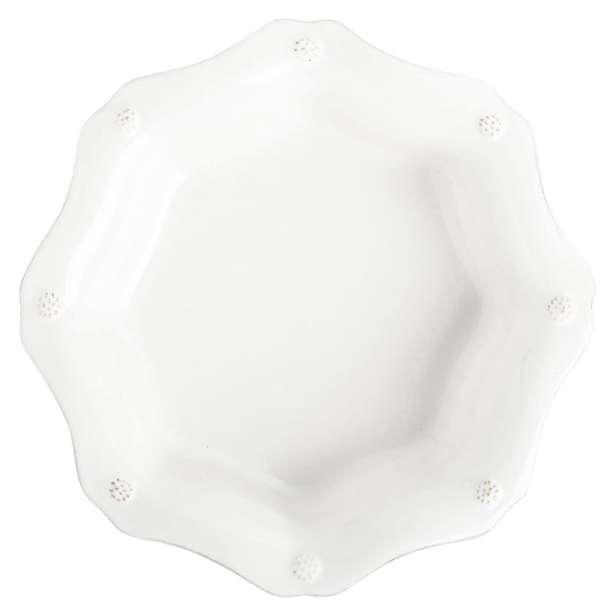Ceramic stoneware whitewash pasta bowl with berry accent pattern