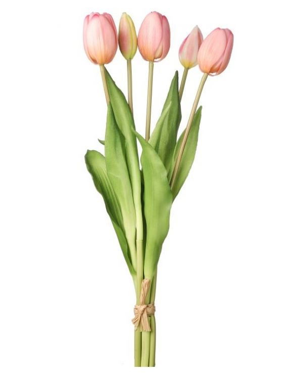 Bundle of five soft-touch tulip-shaped candle holders in a neutral tone.