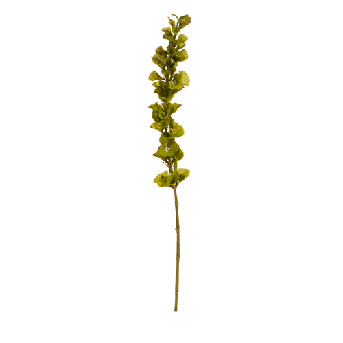 Green polyester foam bell-shaped floral decoration measuring 42 inches long.