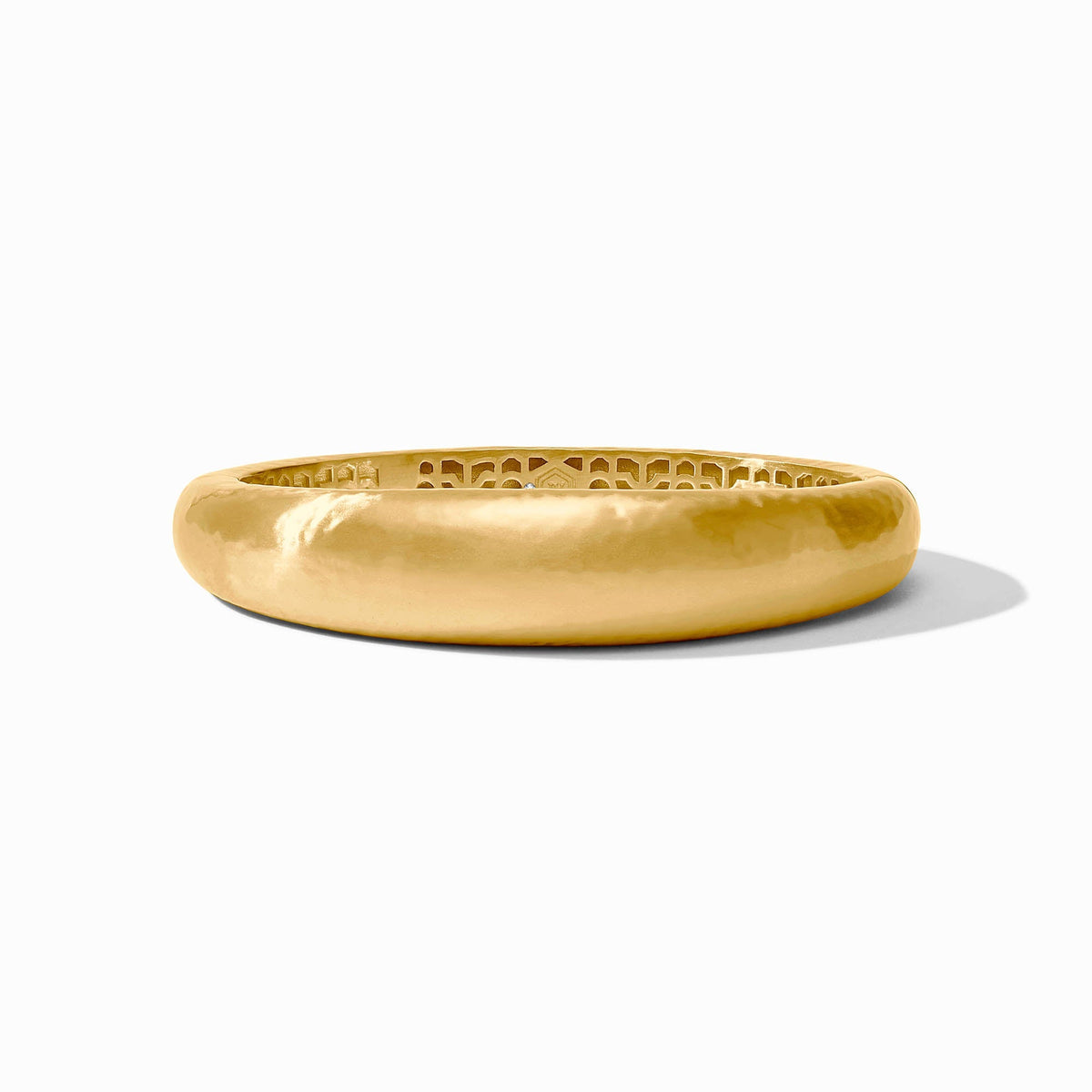 Catalina Demi Hinge Bangle in silver-tone metal with a spring hinge closure and smooth cylindrical silhouette.