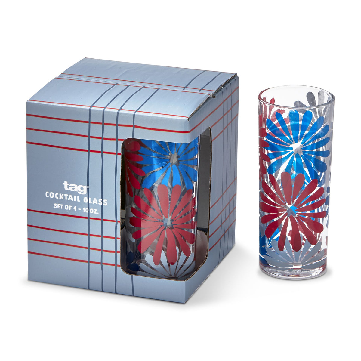Set of clear glass drinking glasses with a simple cylindrical shape.