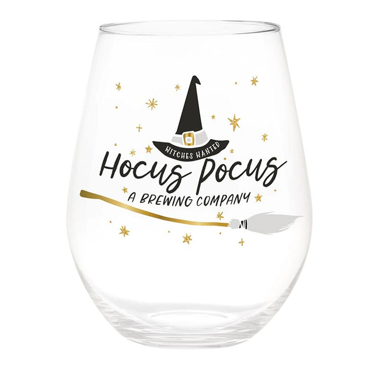 Jumbo stemless wine glass in clear glass with a wide bowl holding approximately one bottle.