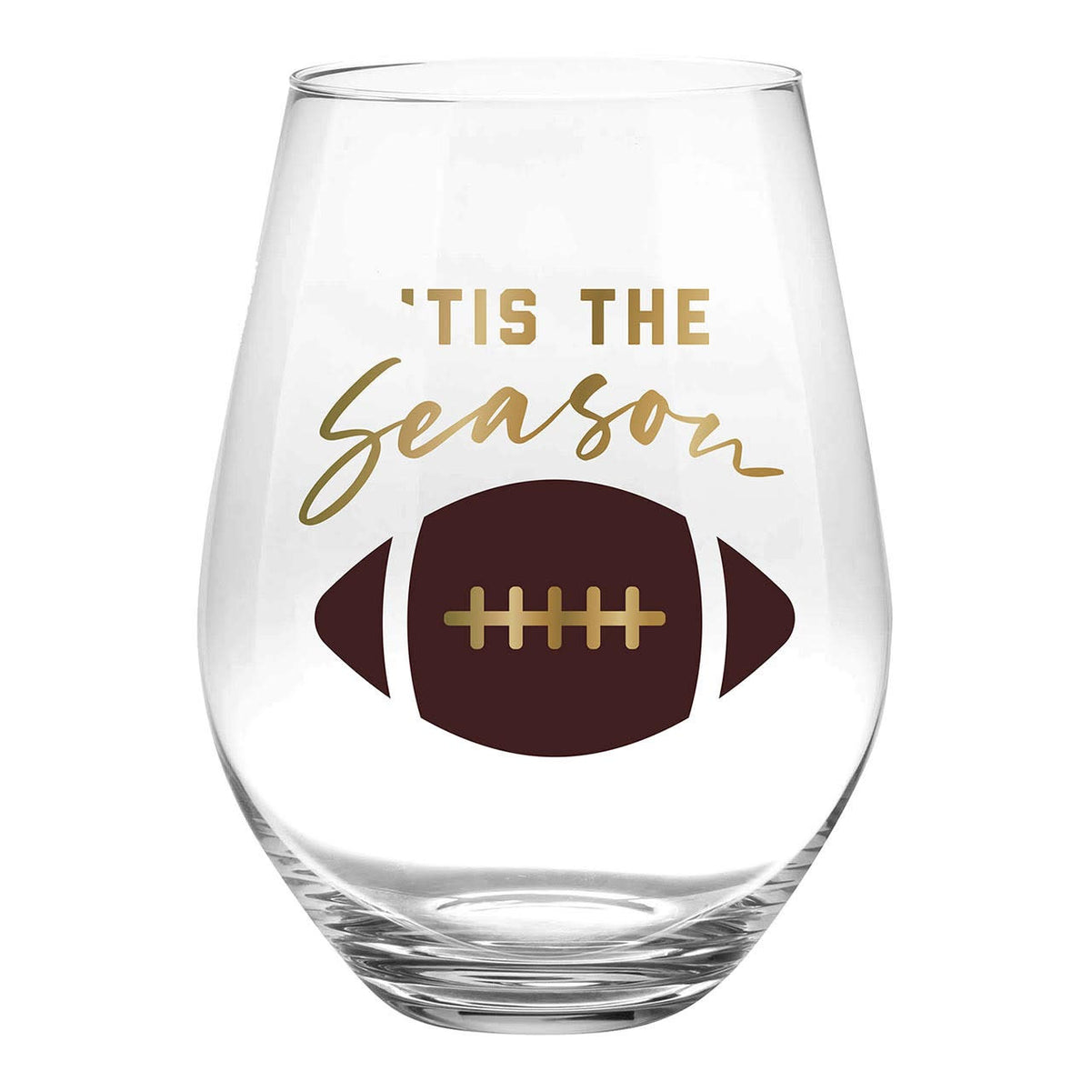 Jumbo stemless wine glass with a festive seasonal pattern