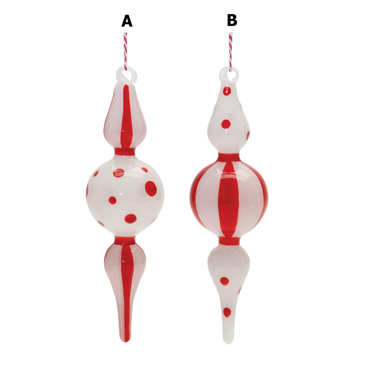 Glass drop ornament with a smooth teardrop shape in clear material.