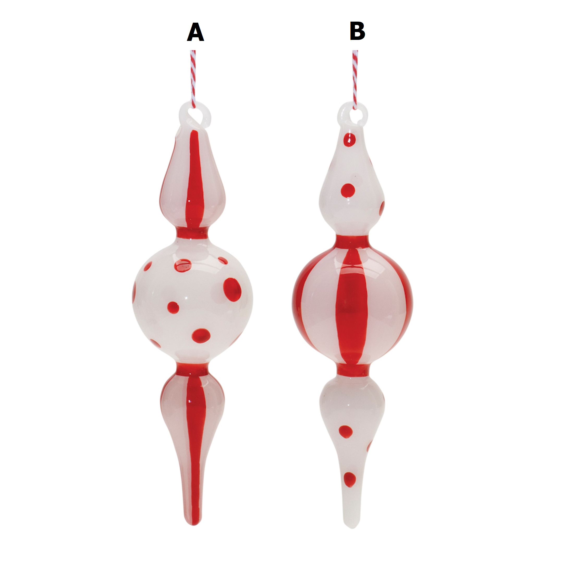 Glass drop ornament with a smooth teardrop shape in clear material.