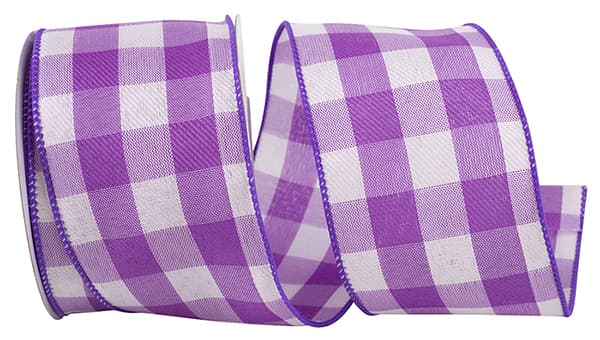 Celine plaid twill wired edge ribbon in a two-and-a-half-inch width.