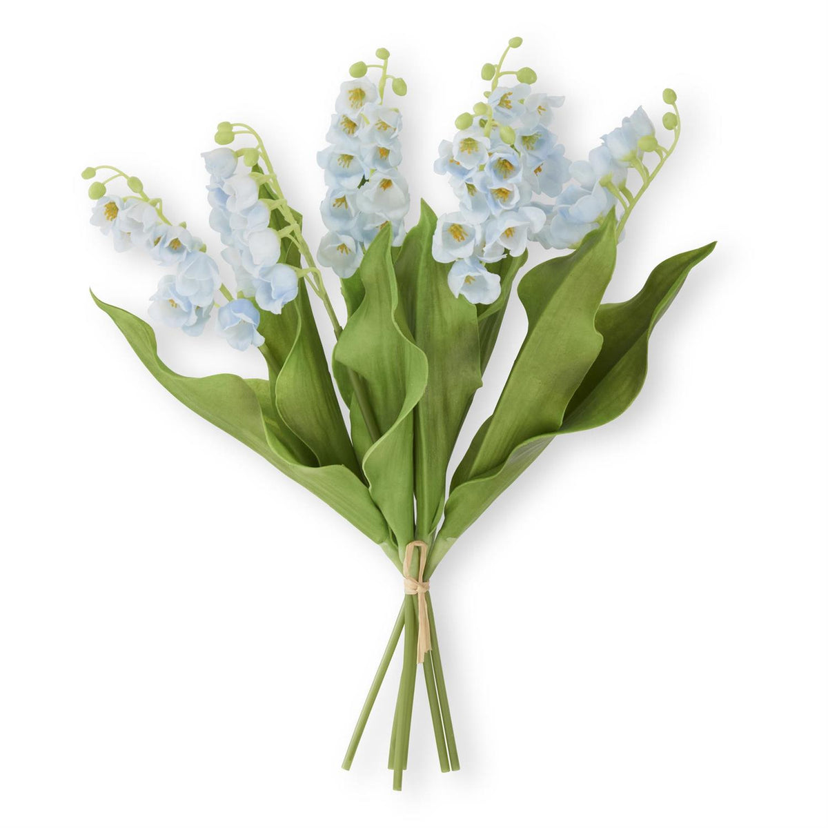 Real Touch Lily of the Valley bundle featuring a bouquet with white flowers in PU material.