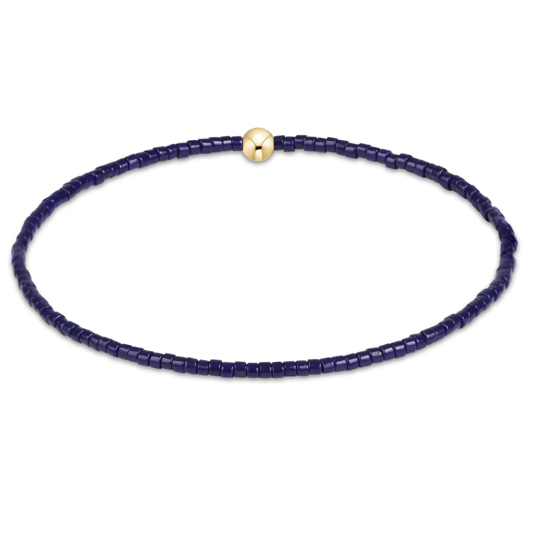 Hope Classic Bracelet with 2mm navy blue seed beads and a single 4mm 14kt gold-filled bead.